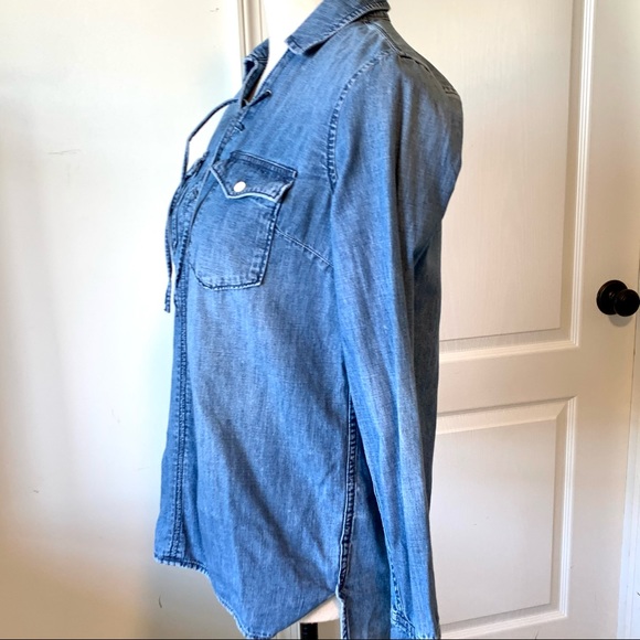 MADEWELL Chambray Lace Up Pull On Top—SZ. XS - Picture 4 of 14
